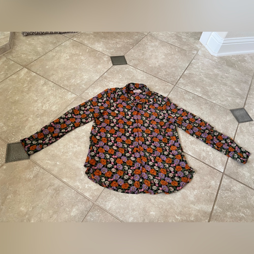 Philosophy Women’s Multicolor Floral Long Sleeve Blouse Size Small